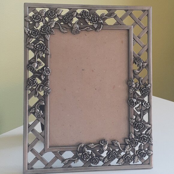 Rose Trellis Pewter Picture Frame - Picture 1 of 6